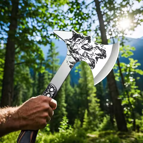 High Hardness Stainless Steel Survival Axe Multi-function Outdoor Camping Tactical Wolf-head Axe Hun