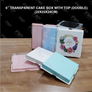6 INCH TRANSPARENT CAKE BOX WITH TOP DOUBLE