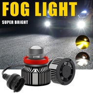 2PCS H11 LED Car Fog Lights LED Headlight Spot Bulb Projector Lens White / Golden Light 55W 3000K 12