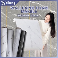 Marble PVC Foam Wallpaper 60CM*300CM Marble Motif Wall Wallpaper Granite Foam Vinyl Stickers YH1