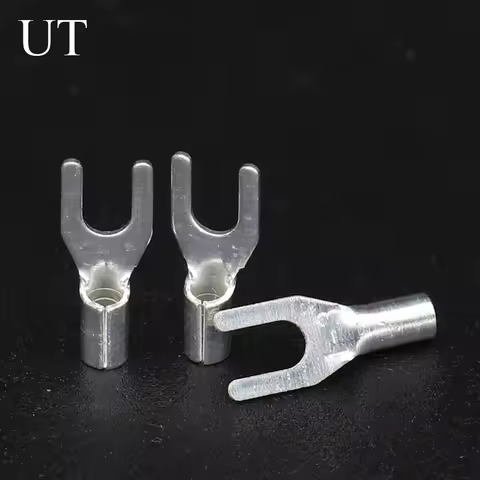 UT0.5/1/1.5/2.5/4/6/10/16/25/35 Copper Brass U Fork Type Wire Cable Electrical Connector Lug Spade N
