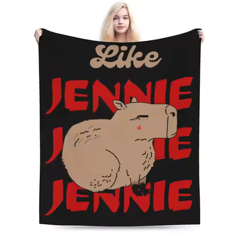 Like Jennie Capybara Blankets Flannel Decoration Portable Ultra-Soft Throw Blanket for Sofa Office B