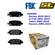 FBK Serena C26 Teana J32 Rear Disc Brake Pad X-Trail T30 T31Cube Z12 Murano Z50 Z51 NISSAN FD1813MS