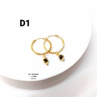 Wing Sing Subang Bulat Valayam Gantung Batu Emas 916