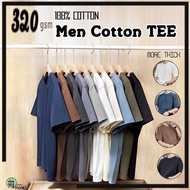 Baju Tshirt 320gsm Lelaki Perempuan Oversized 100% Cotton Plain Tee 320gsm Unisex Short Sleeve Round