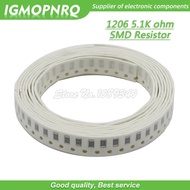 100PCS 1206 SMD Resistor 1% 5.1K ohm chip resistor 0.25W 1/4W 5K1 IGMOPNRQ