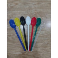 Combo 500cai (10 packs x 50c) 250c 20cm long spoon, white, red, yellow, black, pink, milk tea spoon 