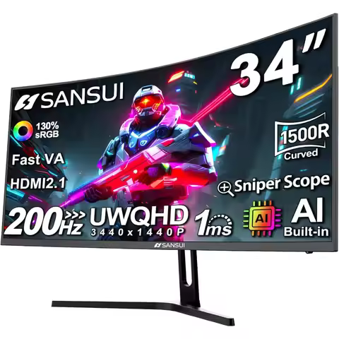 Best Selling 34 Inch Curved Gaming Monitor UWQHD 3440x1440P 200Hz 165Hz 1500R HDR sRGB 130% DP HDMI