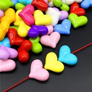 10 pcs/lot 16x22mm Love Heart Shape Acrylic Beads Loose Spacer Beads for Jewelry Making Pendant Earrings Bracelet DIY Beads