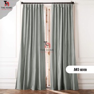 A3 Silver Langsir 68% Semi-Blackout Siap Jahit/Blackout Curtain/Sheer Curtain/Grommet Top/French Ple