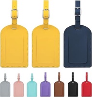 jealkip Luggage Tags for Suitcase Travel Bag Labels Privacy Protection Luggage Tag for Baggage PVC Baggage ID Label Tags 2 Pack Yellow+Navy Blue