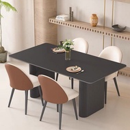 [🔥Free Delivery🚚🔥]Stone Plate Dining Table dining table set stain and wear resistant Dining Room Furniture Scratch Resistant High Temperature Marble Dining Table