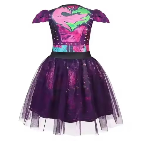 3'x,4'f\6/5;e,8\v,5/Jurebecia Descendants Girls Mal Costume Dragon Popular Musical Cosplay Princess