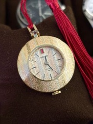 👑昭和工藝巔峰之作👑 Seiko Gold Plated Pendant Watch/ Pocket Watch 精工手動上鏈陀錶 懷錶 吊飾｜極罕電鍍彩金樹皮紋理外殻及錶盤｜昭和藝術時計