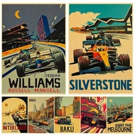 Vintage Formula 1 Race Car Posters - 80s F1 Team Wall Art Decor Prints for Living Room YT2V