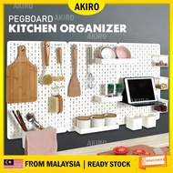 (Crazy Sales) AKIRO Pegboard Wall Rack Accessories Kitchen Tools Organizer DIY Wall Mounted Shelf PV