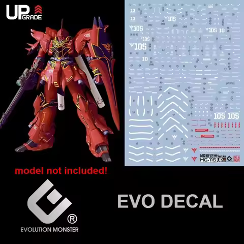 EVO Decal MG-116/GD for 1/100 MG MSN-06S Sinanju OVA Ver.KA Model Kits Fluorescent Gold Stickers for