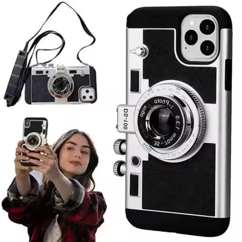 Emily In Paris 3D Case for IPhone 16 Pro Max 16 pro funda 16 plus Cover sling case Retro Camera 16 L