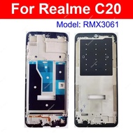 For Realme C21 C21Y C25 C25S C25Y C20 Front LCD Frame Bezel Case Cover Holder Flex with Adhesive Rep