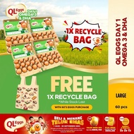QL Eggs Day 1 Omega 3 & DHA - Large 60pcs Fresh Egg Farm Fresh Egg Telur Segar