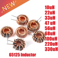 5Pcs/1pc Toroid Core Inductors 65125 Winding Magnetic Inductance 22uH 33uH 470uH Inductor Iron Gauge
