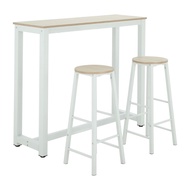 Furinbox ชุดโต๊ะบาร์ 2 ที่นั่ง รุ่น JOLENE - สีธรรมชาติ/ขาว