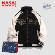 NASA ร่วมแบรนด์อินเทรนด์ใหม่ยี่ห้อชุดเบสบอลเสื้อแจ็คเก็ตคู่เสื้อแจ็คเก็ตนักเรียนชุดเบสบอลเสื้อแจ็คเก็ต 506 Khaki 3XL