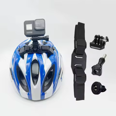 Adjustable Bike Helmet Mount Strap Bracket Adapter Base for GoPro Insta360 X5 X4 X3 GO Ultra DJI Osm