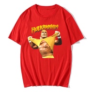 T-shirt grafik Hulk Hogan Hulkamania untuk lelaki dan wanita, lengan pendek, kapas, t-shirt sukan Am