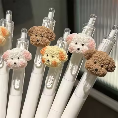 4 cute puppy press ballpoint pen, classroom awards, office supplies, learning stationery writing sup