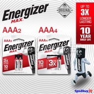 Energizer Alkaline Batteries Max AA Battery 1.5V AA LR6 AA2 / AA4  ( 2pcs / 4pcs ) * 100% Original *