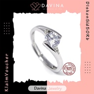 Cincin Perak DAVINA Ola Ring 925 Silver Asli Wanita Korea S925