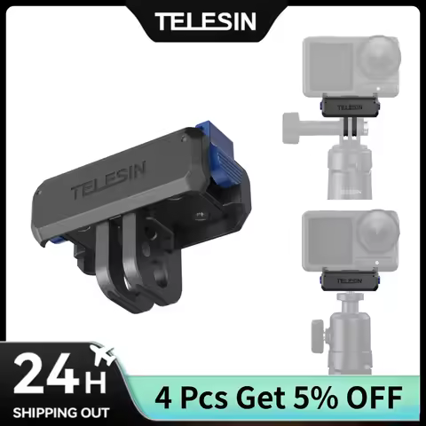 TELESIN Quick-Release Magnetic Two Claw Baseplate Adapter for DJI OSMO 360 DJI Action 5 Pro 4 3 Acce