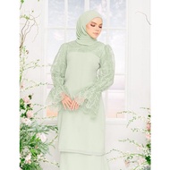 RAYA 2022 NEW Baju Kurung Pahang Anais Lace Sulam Plain Pastel Hijabistahub Maroon Grey Nude Mint Yellow Pink Baju Murah