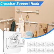2 Pcs Adjustable Curtain Rod Clip Self Adhesive Clamp Hook Curtain Holder Wall Bracket Holder Nail-F