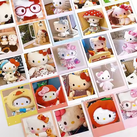 Kawaii Hello Kitty Cat Retro Creative Cartoon Cards for Phone Case Laptop Cake Sweet Tomato Hello Ki