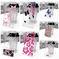 For Honor Win Case 6.83 inch Simplicity transparent Bow Patterns TPU Shockproof Cover Clear Soft Sil