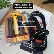 KITACO Racing Spontaneous Gas Racing 2 Cables Plus Handgrip VND AK888 Original Feather Universal for
