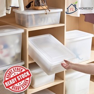 Kotak Penyusun Simpanan Gaya Muji Dengan Penutup | Storage Box Basket Container Untuk Dapur, Kabinet