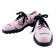 二手 CHANEL CHANEL 標誌印花運動鞋 95P A05136，帆布，法國製造，1995 年，粉紅色/黑色，標誌印花，女款。