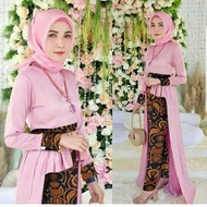 Baju Batik Busana Muslim Setelan Remaja Modern Set Riana Batik Pink