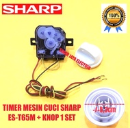 TIMER MESIN CUCI SHARP ES-T65M - TIMER 3 KABEL + KNOP 1 SET