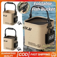 8L/13L Foldable Fishing Bucket Waterproof Outdoor Camping Bucket Multifunctional Collapsible With Er