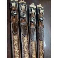 Leather Belt 36mm Grade A Pattern Cowboy Easyrider Set