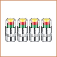 Tire Pressure Caps With Sensor 4 Pieces 3-Color 2.4bar 36psi Sensor Indicator Tire Pressure Gauge fo