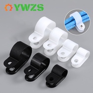 Nylon R-Type Cable Clamp Clip - Wire Hose Clamper, Electrical Cord Loop Fixer Fastener for Cable Man