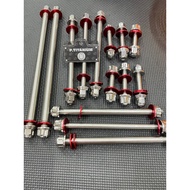 (Cốt+LĐ Đỏ) Cốt Tán + Lông đền  Cốt Tán Bít Inox Salaya gắn nhiểu dòng xe