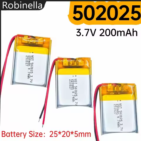 502025 3.7V 200mAh Polymer Lithium LiPo Rechargeable Battery for Bluetooth Headset Beauty Instrument