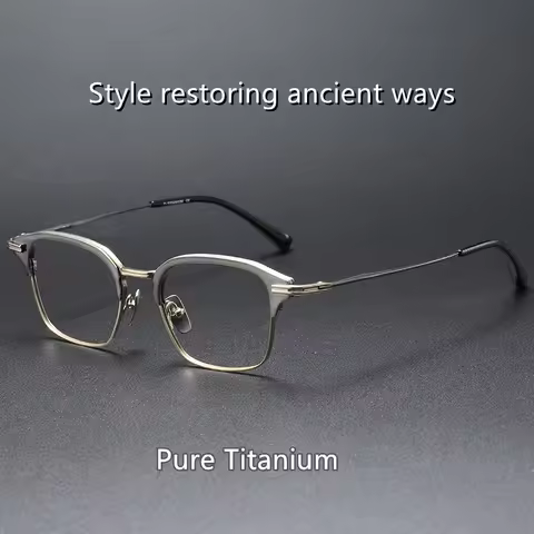 Men's Business Pure Titanium Glasses Frame Big Face Wear 150mm Size Vintage Typographer DTX142
