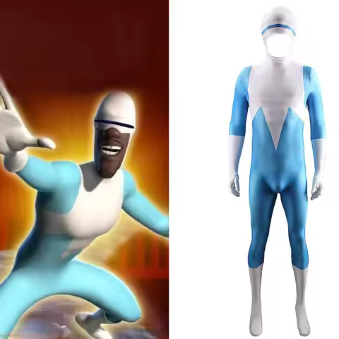 The Incredibles 2 Frozone‌ Jumpsuit Cosplay Costume 3D Bodysuits Halloween Masquerade Carnival Party